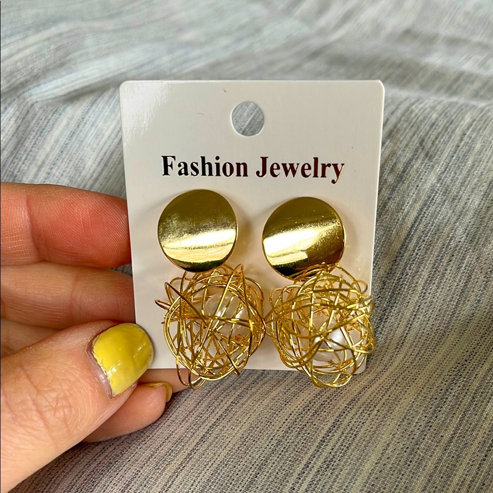 Gold Lion Head Statement Earrings
